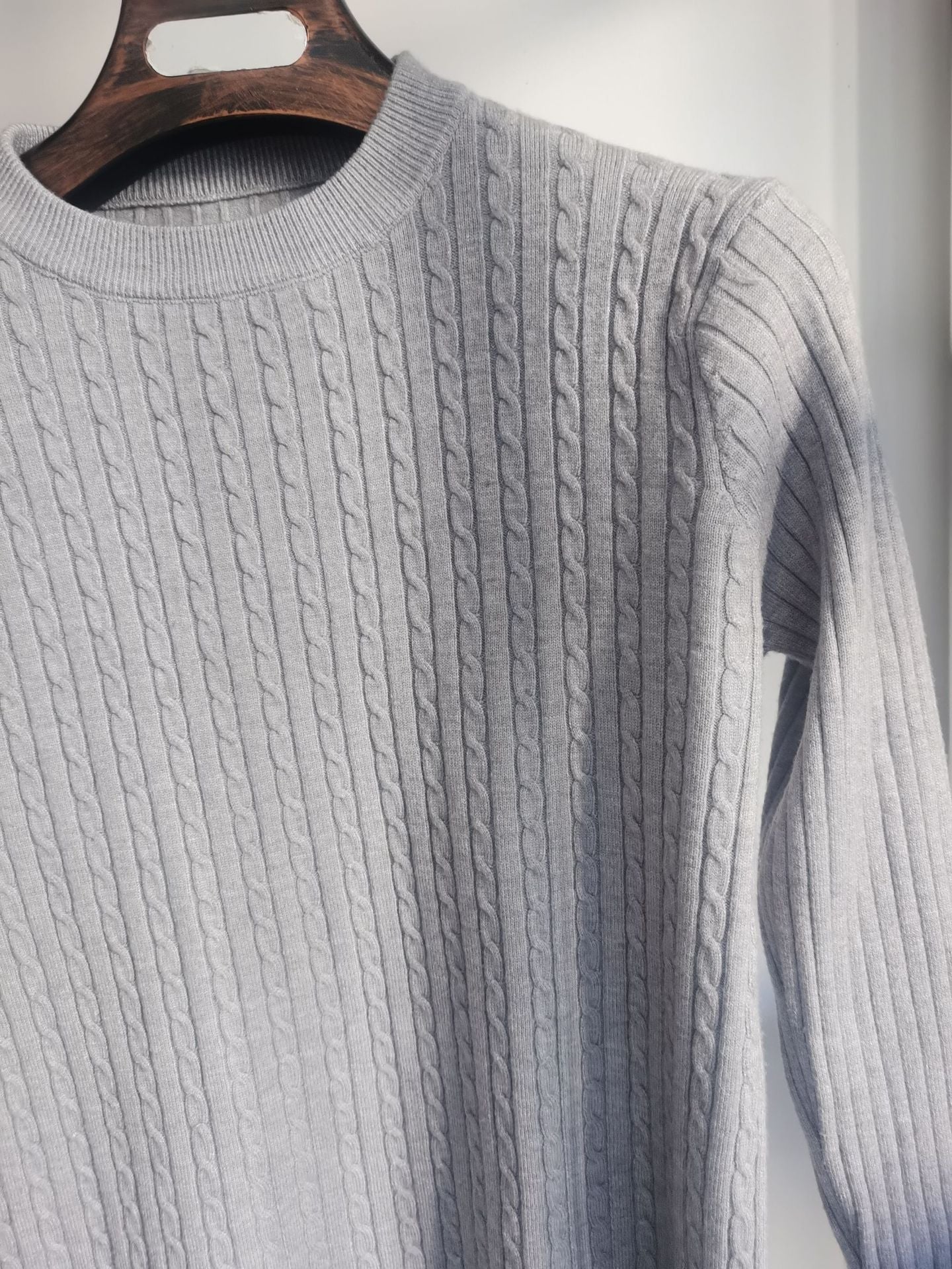 Maglione lavorato a maglia con scollo tondo, vestibilità slim - ModaTutto