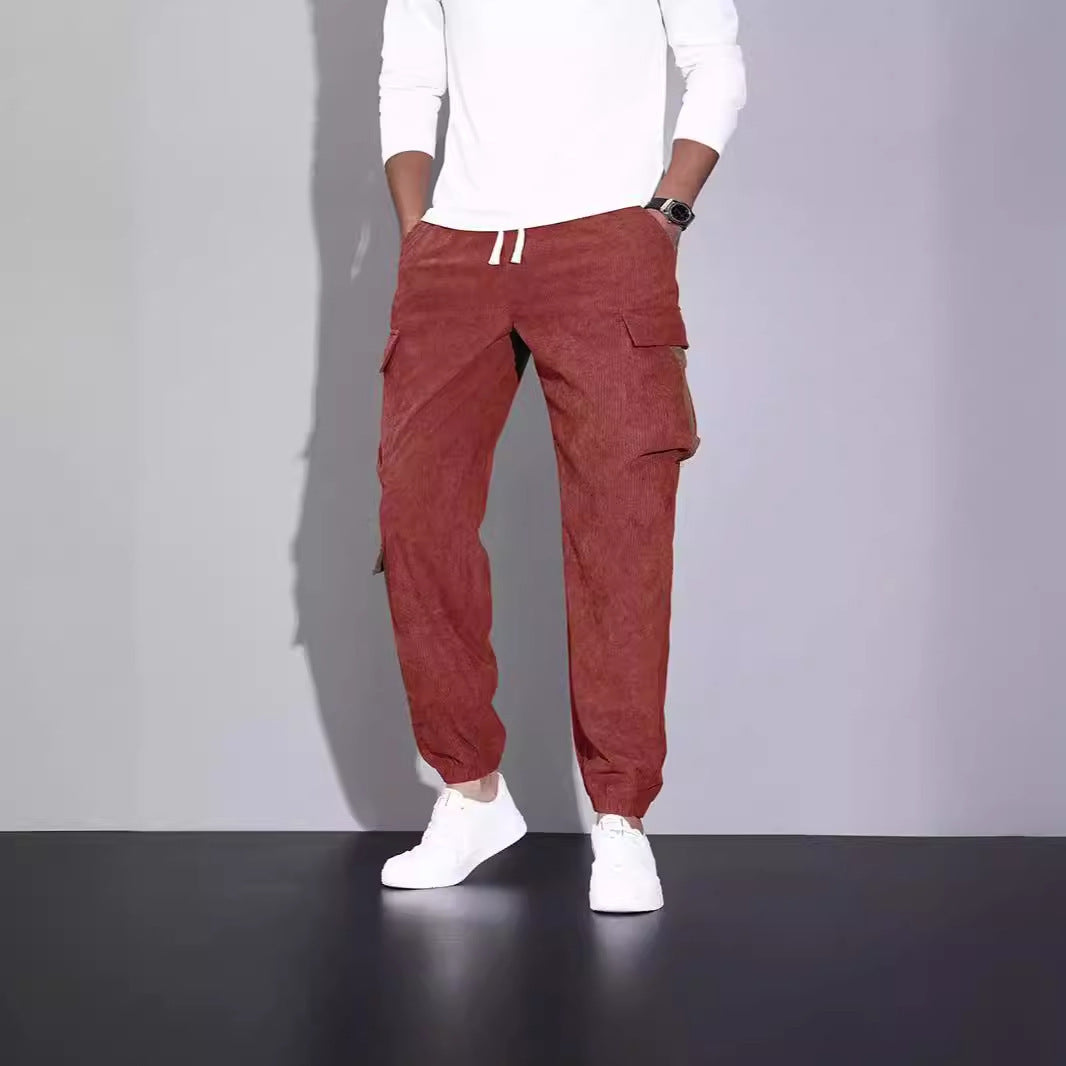 Pantalone in velluto autunnale da uomo, casual e ampia - ModaTutto