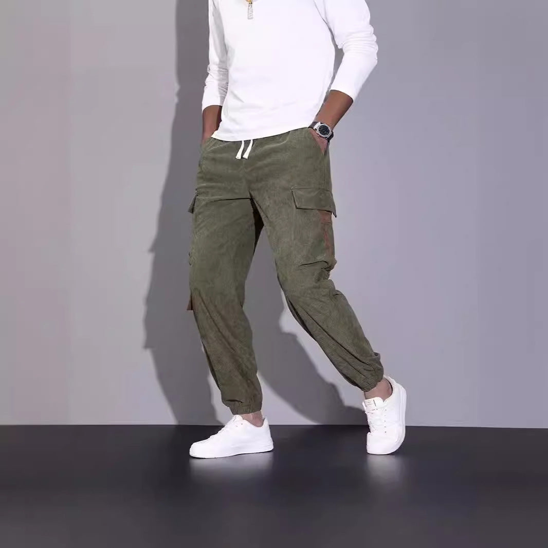 Pantalone in velluto autunnale da uomo, casual e ampia - ModaTutto